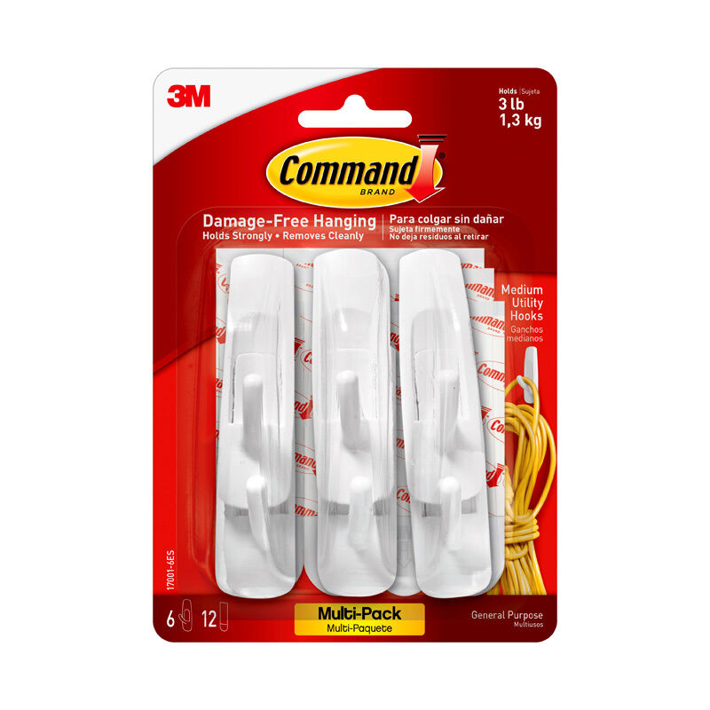 Command Hook 17001VP-6 Pack Medium Pack Of 6
