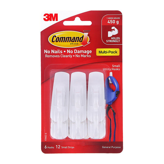 Command 17002-6 Small Hooks White Pack Of 6 Box Of 4