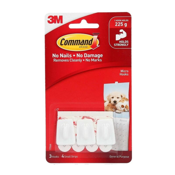 Command Micro Hooks17066 Pack Of 3 Bag10