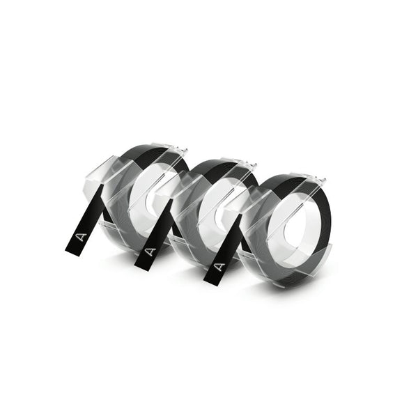 DYMO Emb Tape 3 Pack Black 9mm X 3m