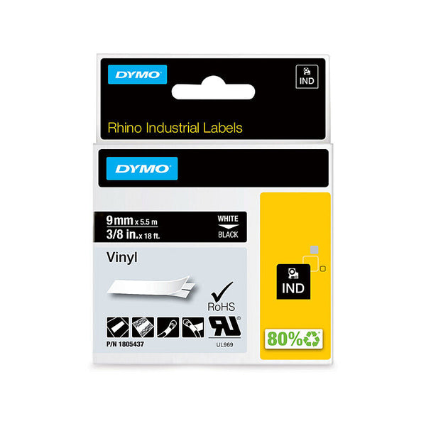 DYMO Rhino Vinyl 9mm Tape Black