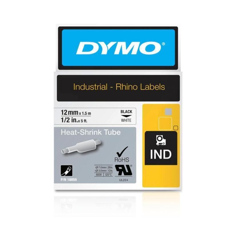 DYMO Rhno Tube Ht Shrk 12mm Wh