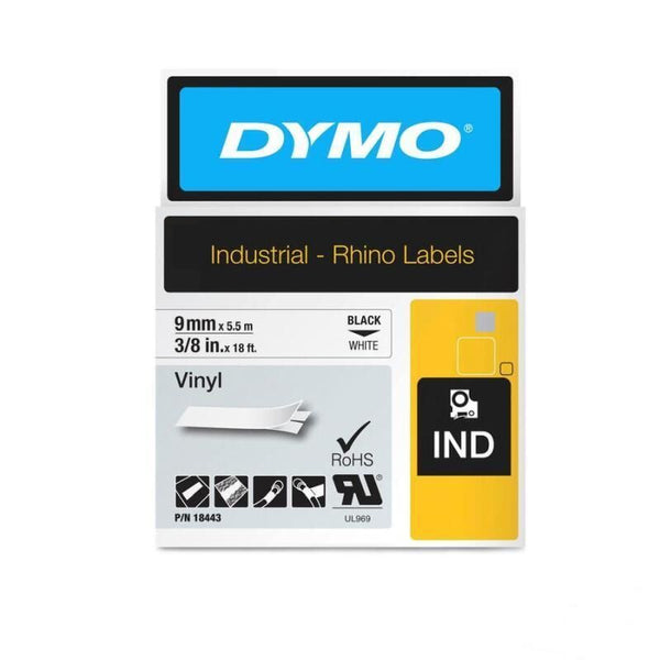 Dymorhino Black On White 9mm Tape