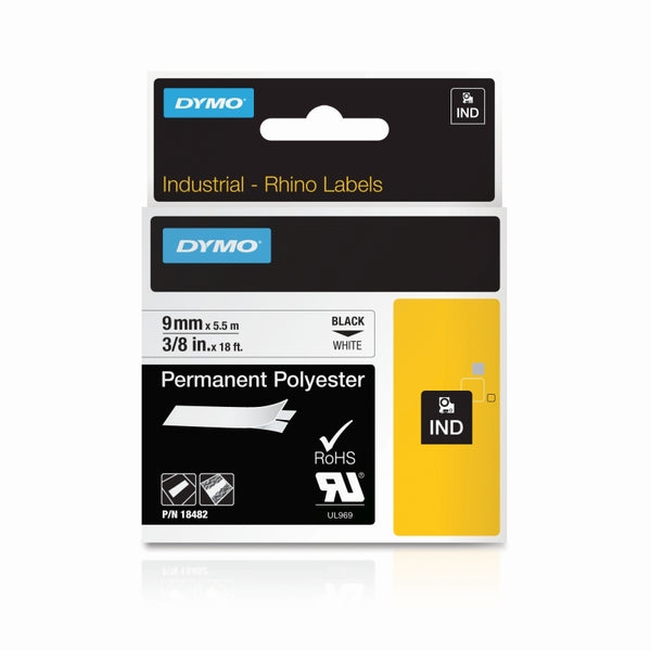 DYMO Rhino Py Label 9mm Black/white