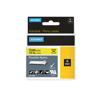 DYMO Rhino Ny Label 12mm Black/yel