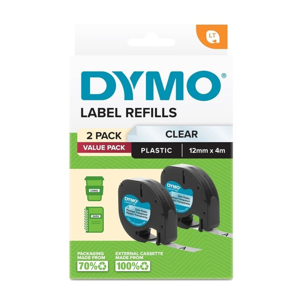 DYMO Letratag Plastape Colour Pack Of 2