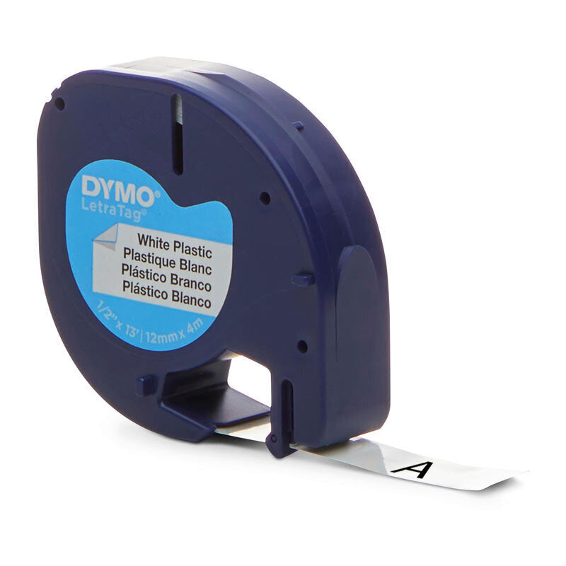 DYMO LetraTag Plastic 12mm X 4m Whit