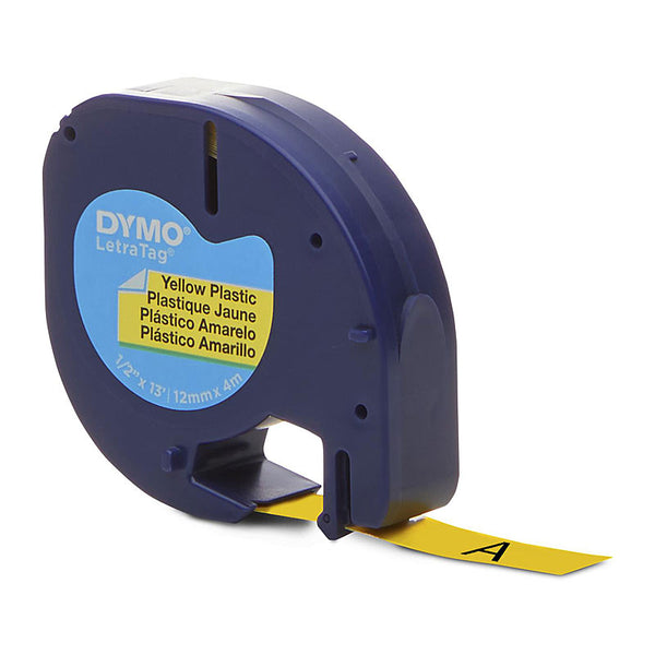 DYMO LetraTag Plastic 12mm X 4m Yellow