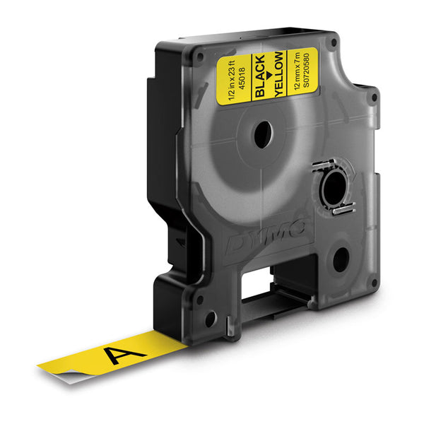 D1 Black On Yellow 12mmx7m Tape