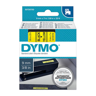 D1 Black On Yellow 9mm X7m Tape