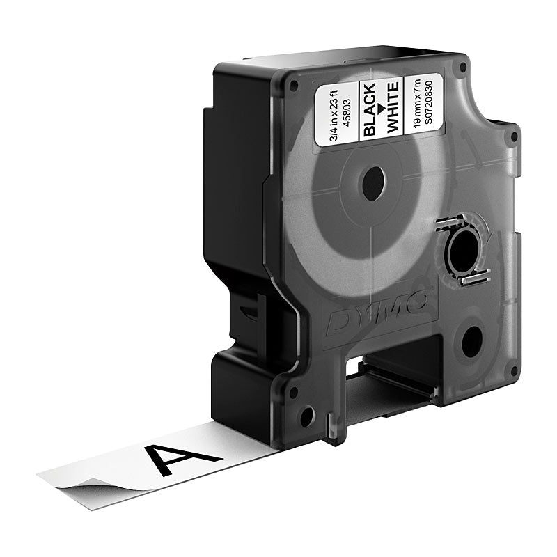 D1 Black On White 19mmx7m Tape
