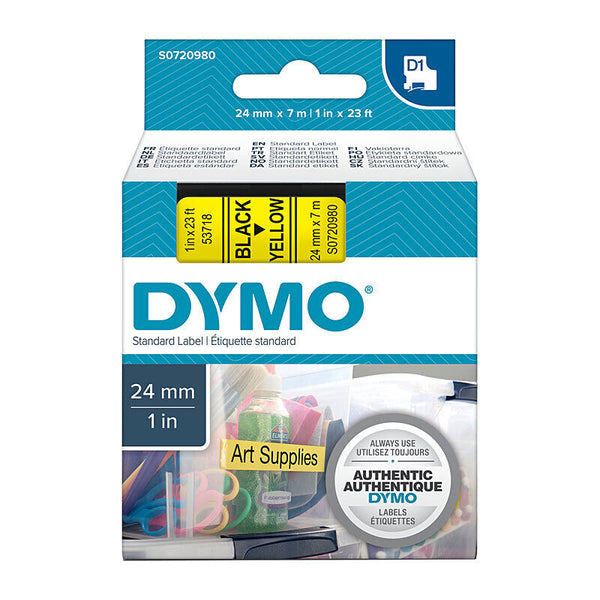 D1 Black On Yellow 24mmx7m Tape