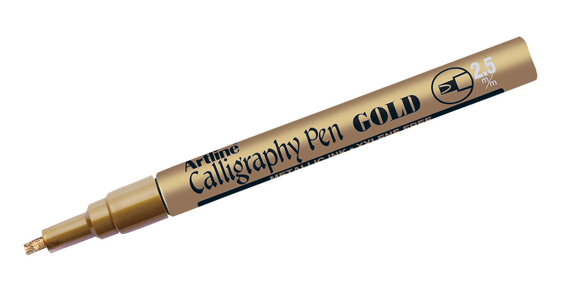 Artline 993 Calligraphy Marker 2.5mm Gold Box of 12