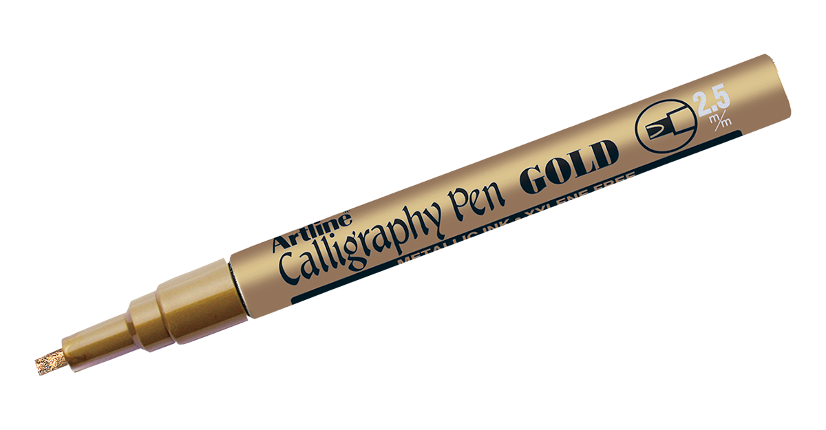 Artline 993 Calligraphy Marker 2.5mm Gold Box of 12