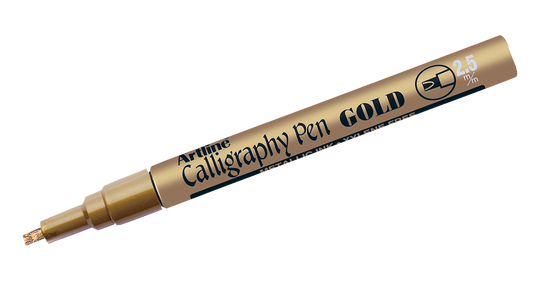 Artline 993 Calligraphy Marker 2.5mm Gold Box of 12