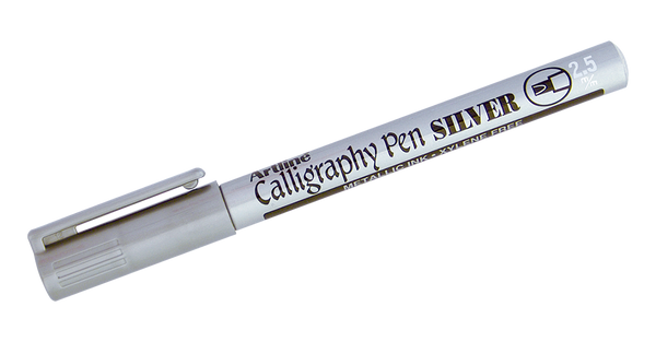 Artline 993 Calligraphy Marker 2.5mm Silver Box of 12