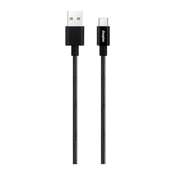 1m Metal USB-A / USB-C Cable Black
