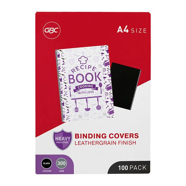 Gbc Bindcov L/grn A4 Black Pack Of 100