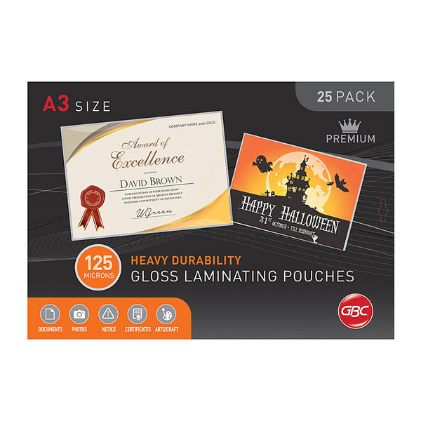 Gbc A3 125 Mic Pouch Sig Pack Of 25