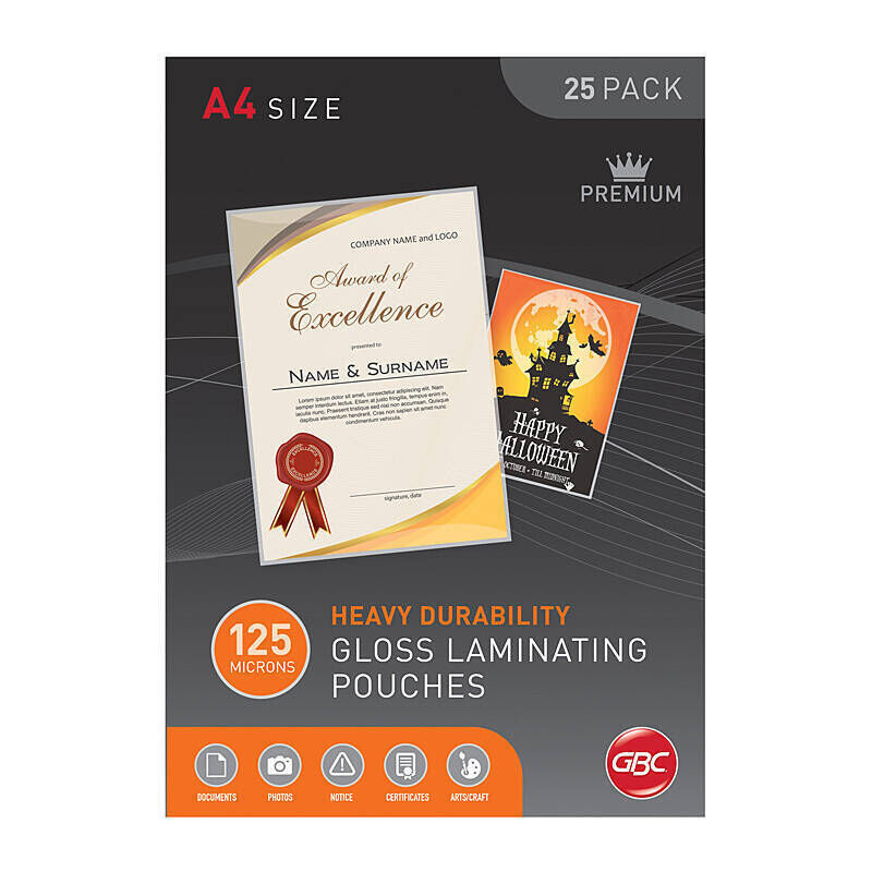 Gbc A4 125 Mic Pouch Sig Pack Of 25