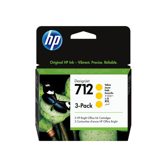 HP #712 29ml Yellow 3 Pack 3ED79A