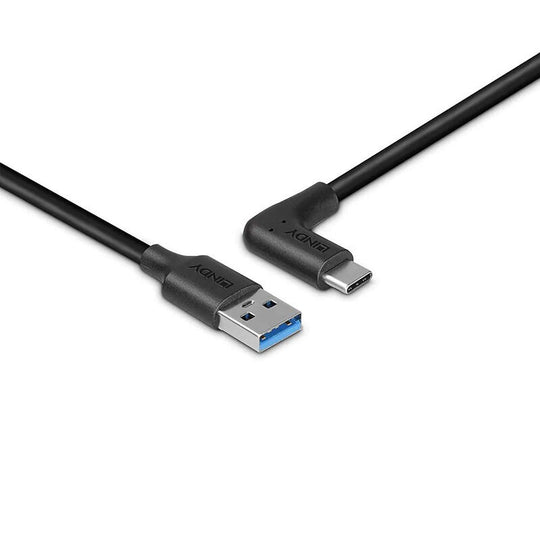 Lindy 0.5m USB 3.2 Type A To C Cable, 90? R/angle 10Gbps