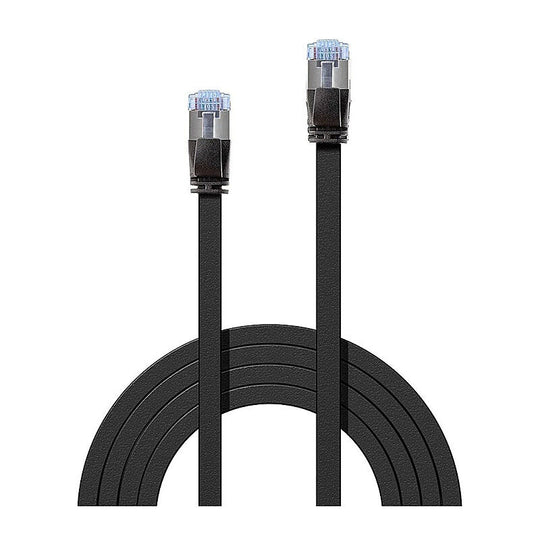 Lindy 0.3m Cat.6a U/ftp Flat Gigabit Network Cable Black