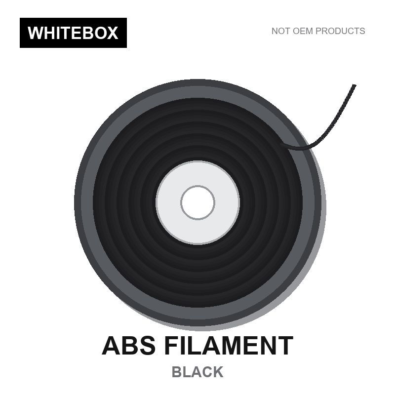 WBFIL M3DF-ABS-BLACK — Whitebox ABS 3D printer filament Black