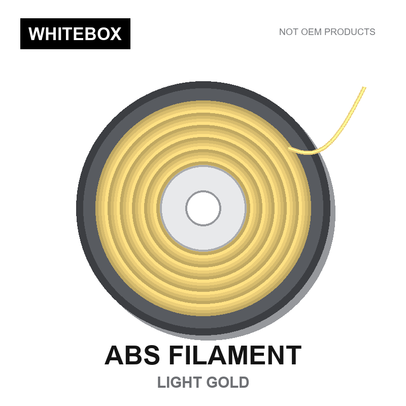WBFIL M3DF-ABS-LIGHT-GOLD — Whitebox ABS 3D printer filament Light Gold