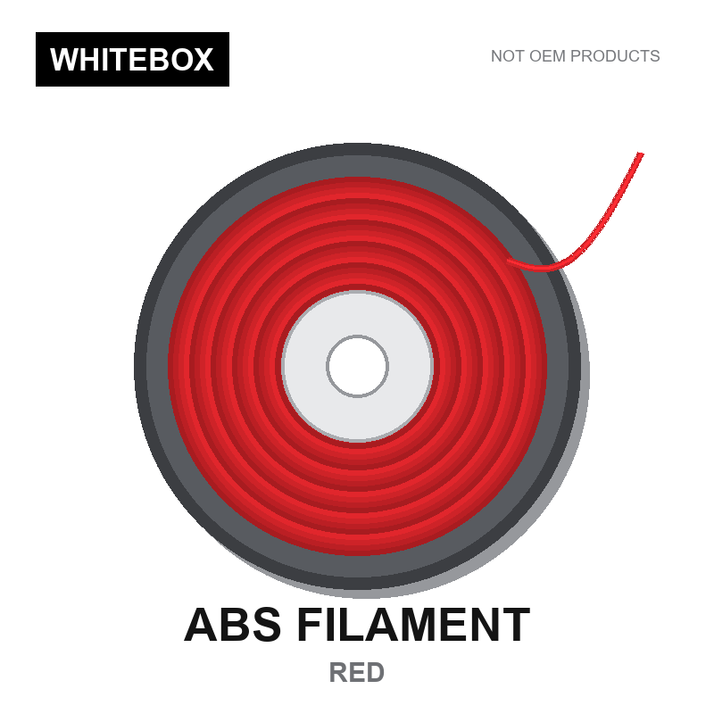 WBFIL M3DF-ABS-RED — Whitebox ABS 3D printer filament Red