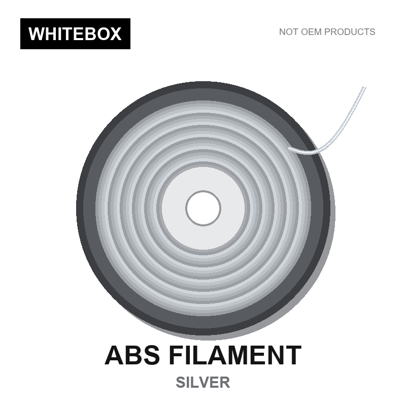 WBFIL M3DF-ABS-SILVER — Whitebox ABS 3D printer filament Silver