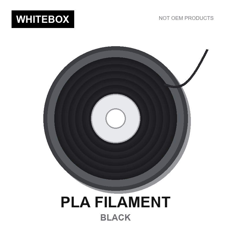 WBFIL M3DF-PLA-BLACK — Whitebox PLA 3D printer filament Black