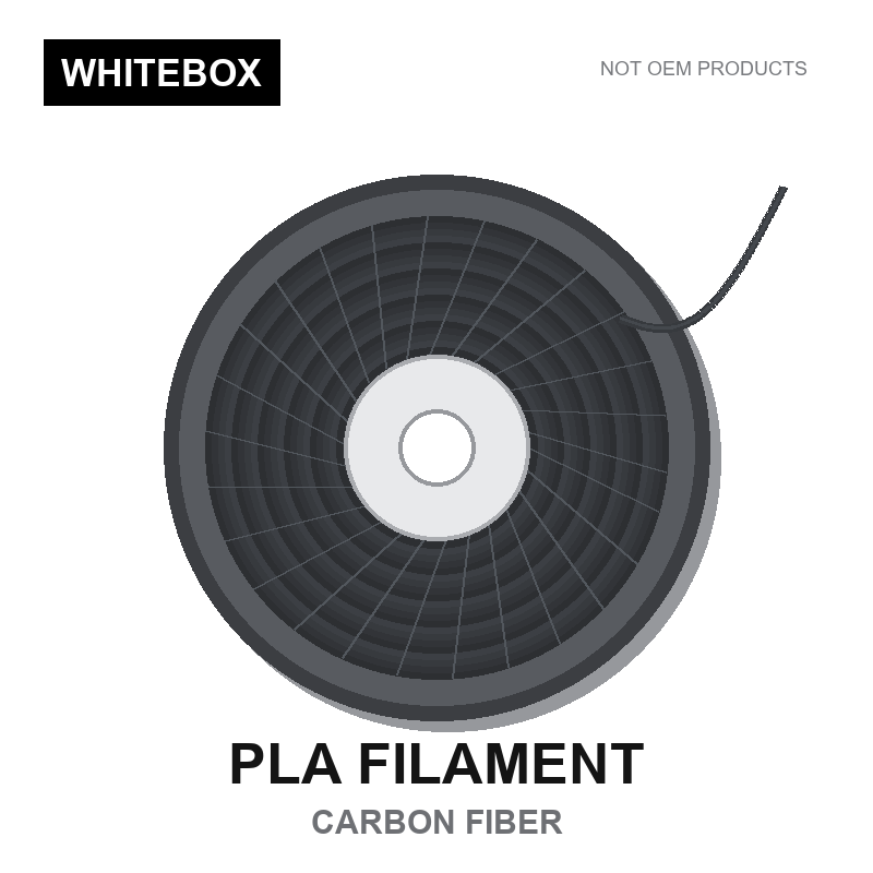 WBFIL M3DF-PLA-CARBON-FIBER — Whitebox PLA 3D printer filament Carbon Fiber