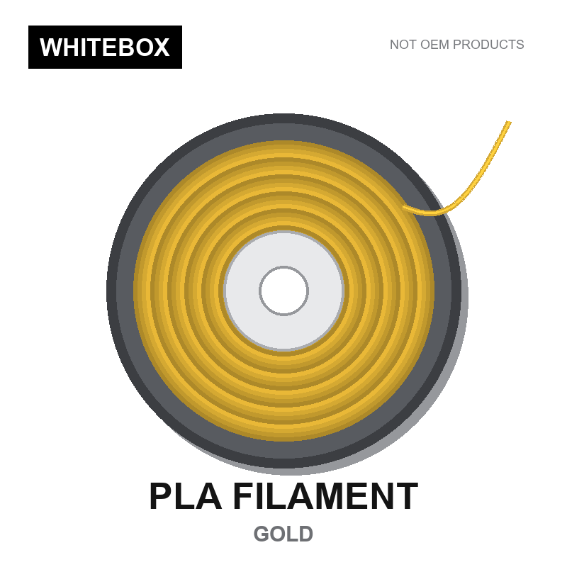 WBFIL M3DF-PLA-GOLD — Whitebox PLA 3D printer filament Gold