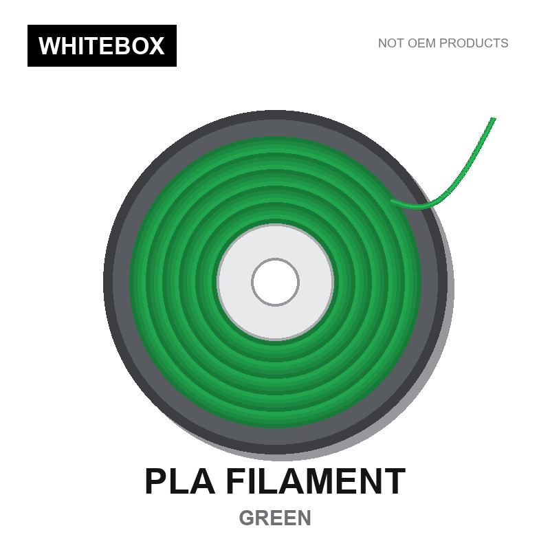 WBFIL M3DF-PLA-GREEN — Whitebox PLA 3D printer filament Green