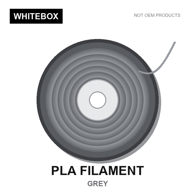 WBFIL M3DF-PLA-GREY — Whitebox PLA 3D printer filament Grey