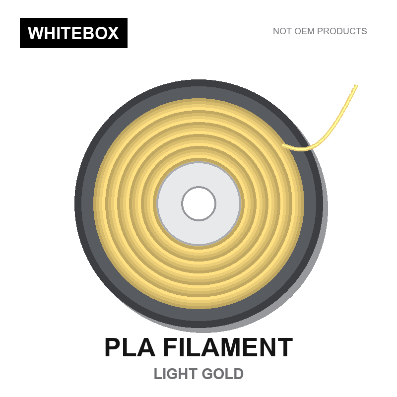 WBFIL M3DF-PLA-LIGHT-GOLD — Whitebox PLA 3D printer filament Light Gold
