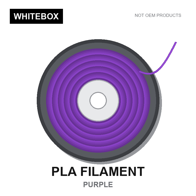 WBFIL M3DF-PLA-PURPLE — Whitebox PLA 3D printer filament Purple