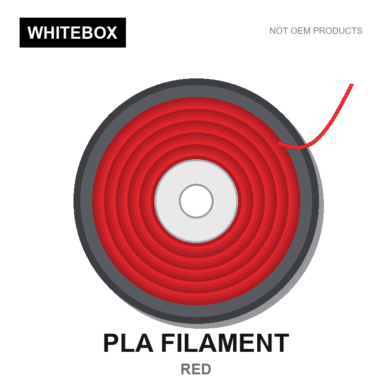 WBFIL M3DF-PLA-RED — Whitebox PLA 3D printer filament Red