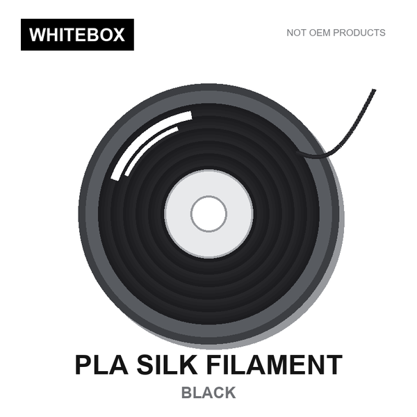 WBFIL M3DF-PLA-SILK-BLACK — Whitebox PLA SILK 3D printer filament Black