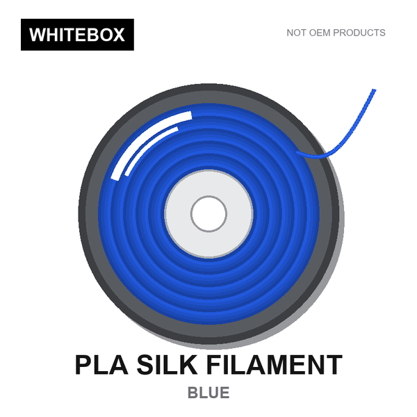 WBFIL M3DF-PLA-SILK-BLUE — Whitebox PLA SILK 3D printer filament Blue
