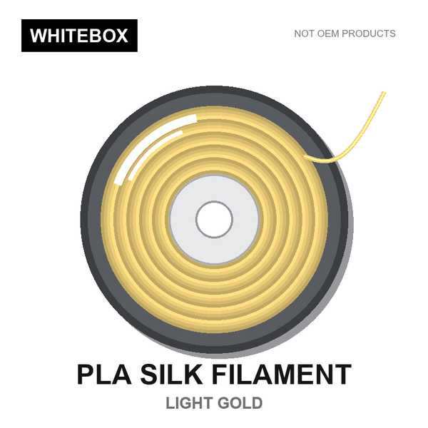WBFIL M3DF-PLA-SILK-LIGHT-GOLD — Whitebox PLA SILK 3D printer filament Light Gold