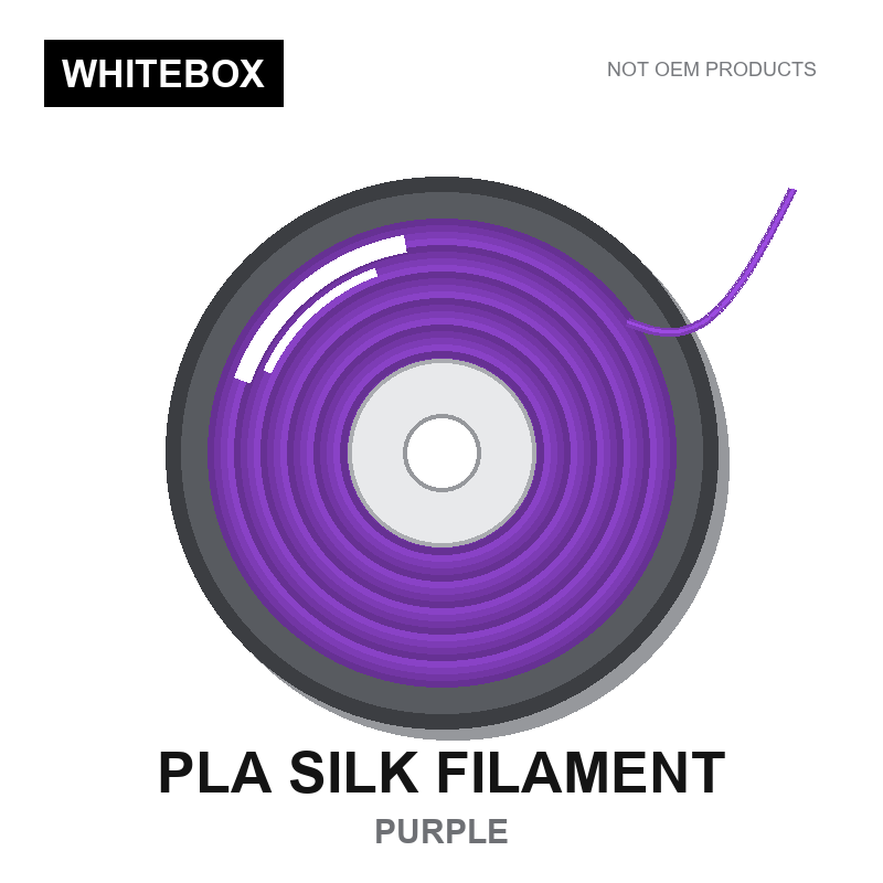 WBFIL M3DF-PLA-SILK-PURPLE — Whitebox PLA SILK 3D printer filament Purple