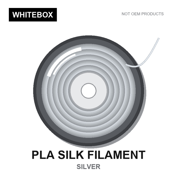 WBFIL M3DF-PLA-SILK-SILVER — Whitebox PLA SILK 3D printer filament Silver