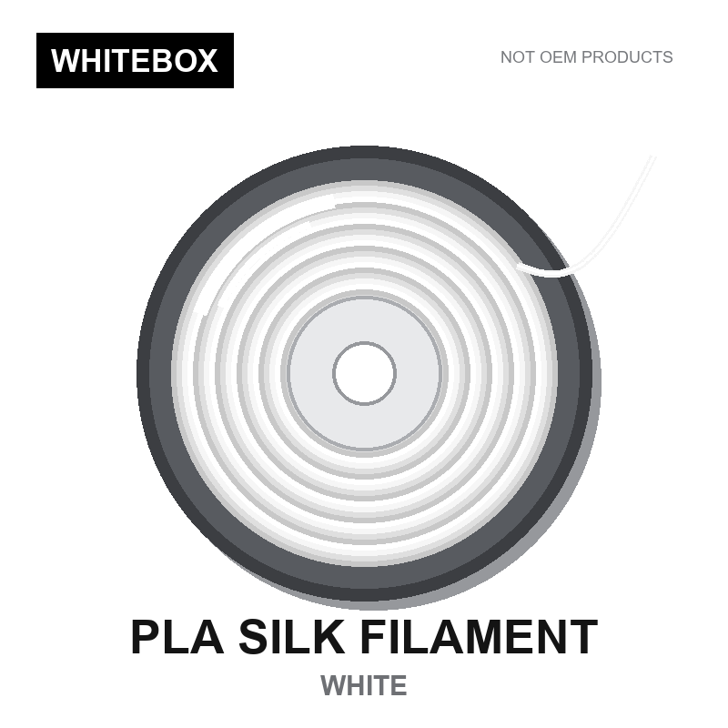 WBFIL M3DF-PLA-SILK-WHITE — Whitebox PLA SILK 3D printer filament White