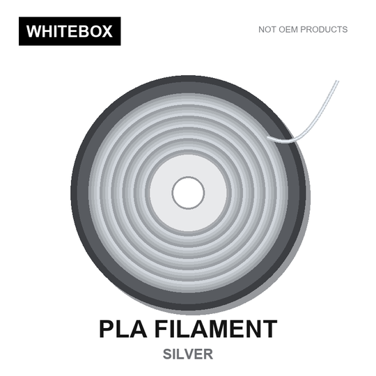 WBFIL M3DF-PLA-SILVER — Whitebox PLA 3D printer filament Silver