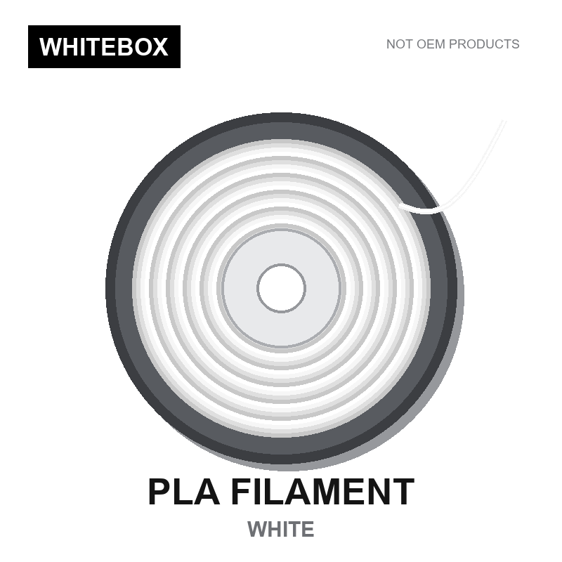 WBFIL M3DF-PLA-WHITE — Whitebox PLA 3D printer filament White