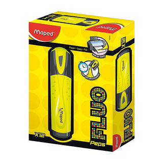 Maped Fluo Peps Highlighter Yellow Box Of 12