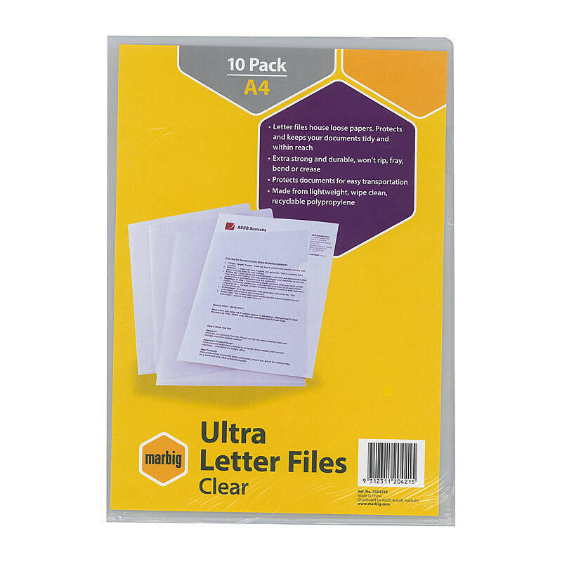 Marbig File A4 Letr Ultr Colour Pack Of 10