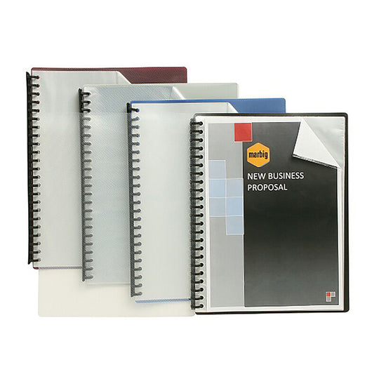 Marbig Refillable Display Book 20 Pckt Clear/grn Box Of 12